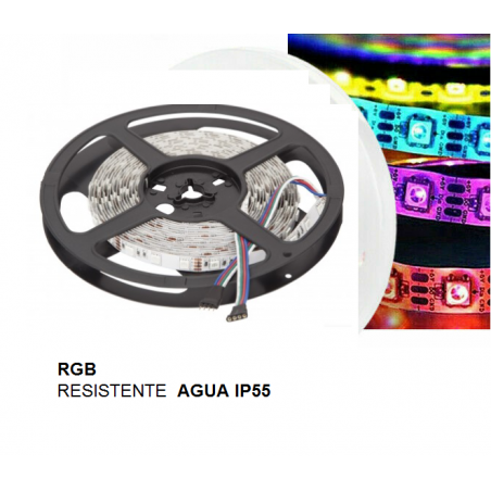 5 MTS TIRA LED RGB IP55 12v 36w 150 leds type5050 / marca EUROPEA calidad
