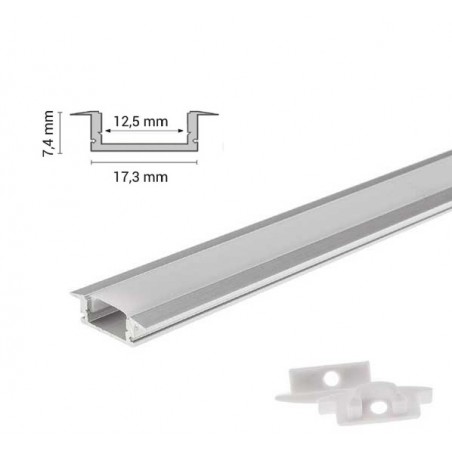 perfil aluminio para tiras led medida 1 metro para empotrar ó superficie