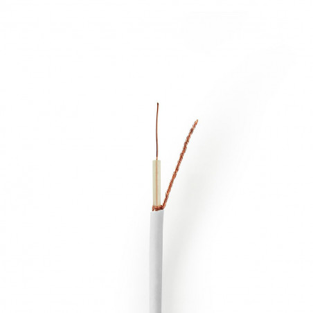 mtr. mini cable antena estrecho coaxial RG59 75 Ohm Blanco