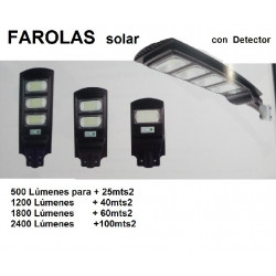 farola Led solar sensor PIR con soporte 500Lm 8W reales / equivalente 25w