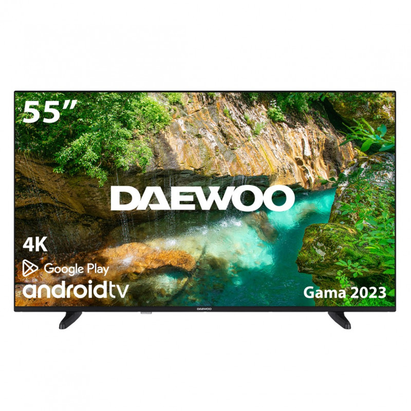 TV Daewoo 55" DLED 4K UHD 55Dm62Ua Android Smart TV WIFI Hdr Hlg HDMI USB Bluetooth TDT2 Satelite