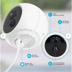 Cámara vigilancia solar inteligente Neale vía wifi 1080P-2MP