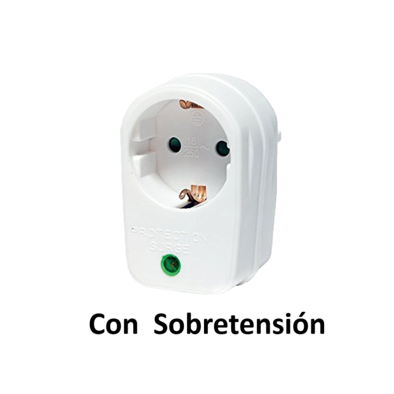 Adaptador Profesional Enchufe 1 vía + Protección contra sobretensiones 16A