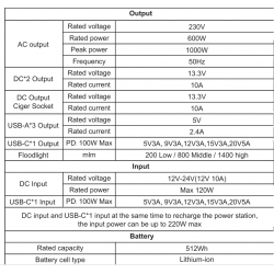 600W Estación de energía portátil