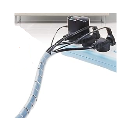 organizador cubre cables en espiral helicoidal blanco semitransparente