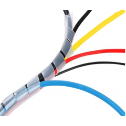 organizador cubre cables en espiral helicoidal blanco semitransparente