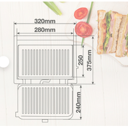 Sandwichera grill GSC 2000W tamaño 4 sandwich