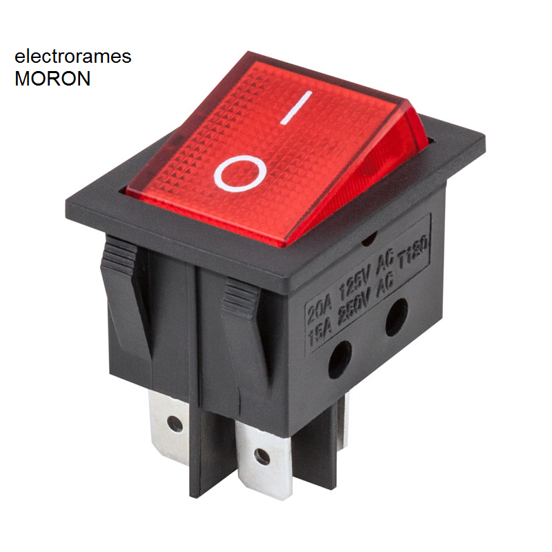 Interruptor bipolar de barco con luz 15A/250Vca