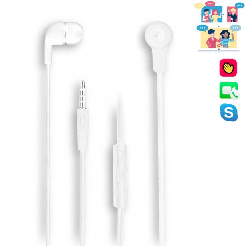Auriculares intrauditivos ngs cross skip white - tecnologia voz assistant - 20hz - 20khz - 106db - jack 3.5mm - cable 1.2m