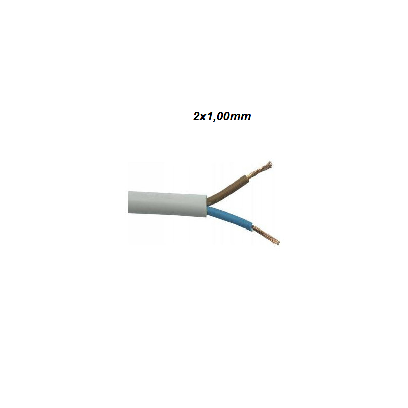 2x1mm² H05VV-F cable manguera redonda blanco